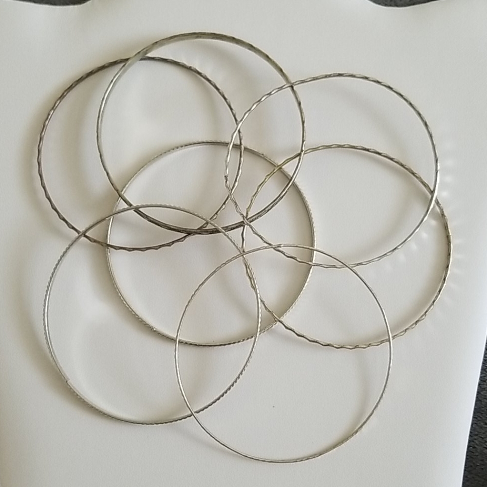 Silvertone Bangle Set - Picture 4 of 4